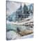 Designart - Mountain Hill Reflected in Water - Landscapes Painting Print on Wrapped Canvas set